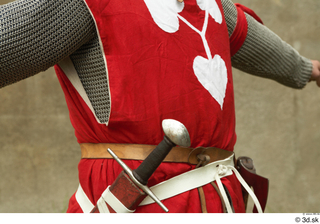  Photos Medieval Knight in mail armor 10 Medieval clothing red gambeson sword sword holster upper body 0005.jpg